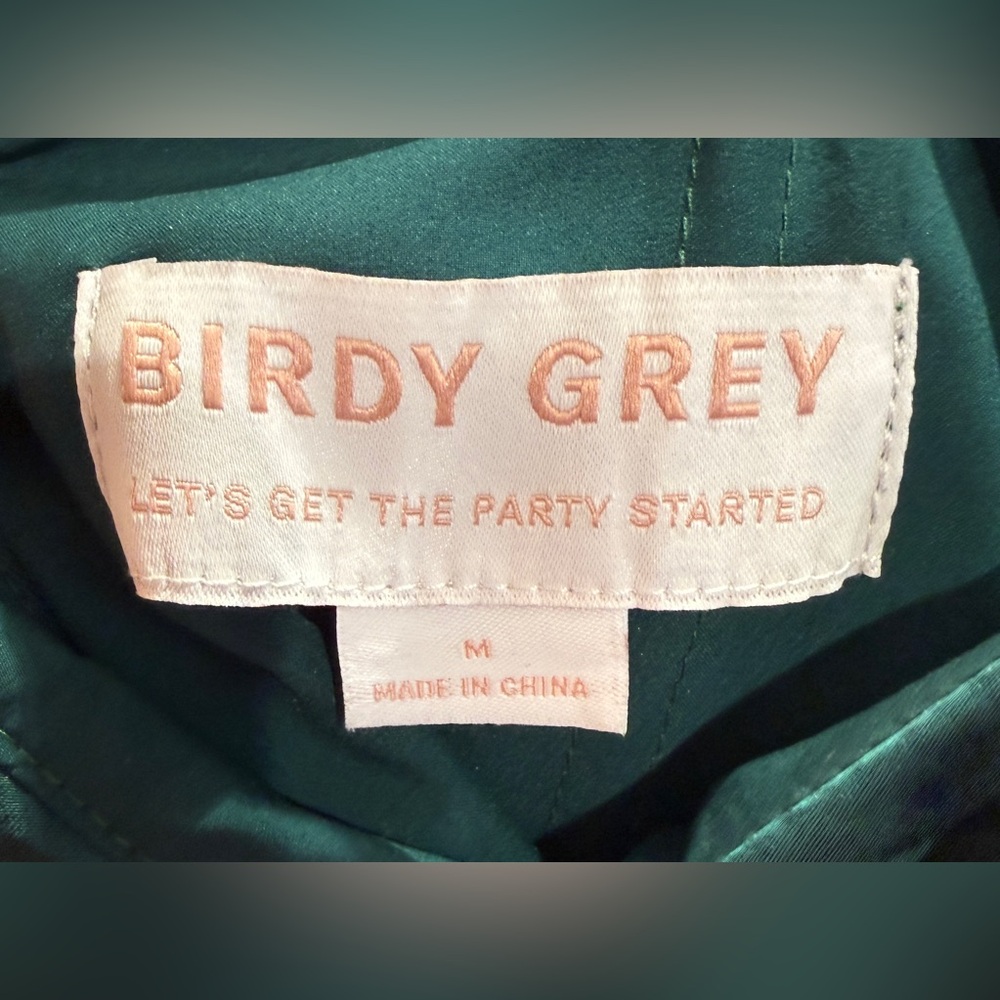 Birdy Grey Mia Matte Satin Dress Emerald Medium Convertible Straps NWT - Picture 5 of 10